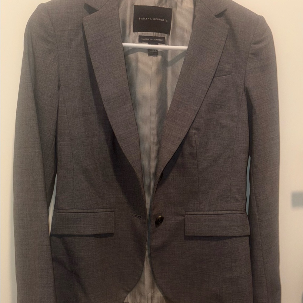 Banana Republic Gray Sport Coat with Notched Lapels